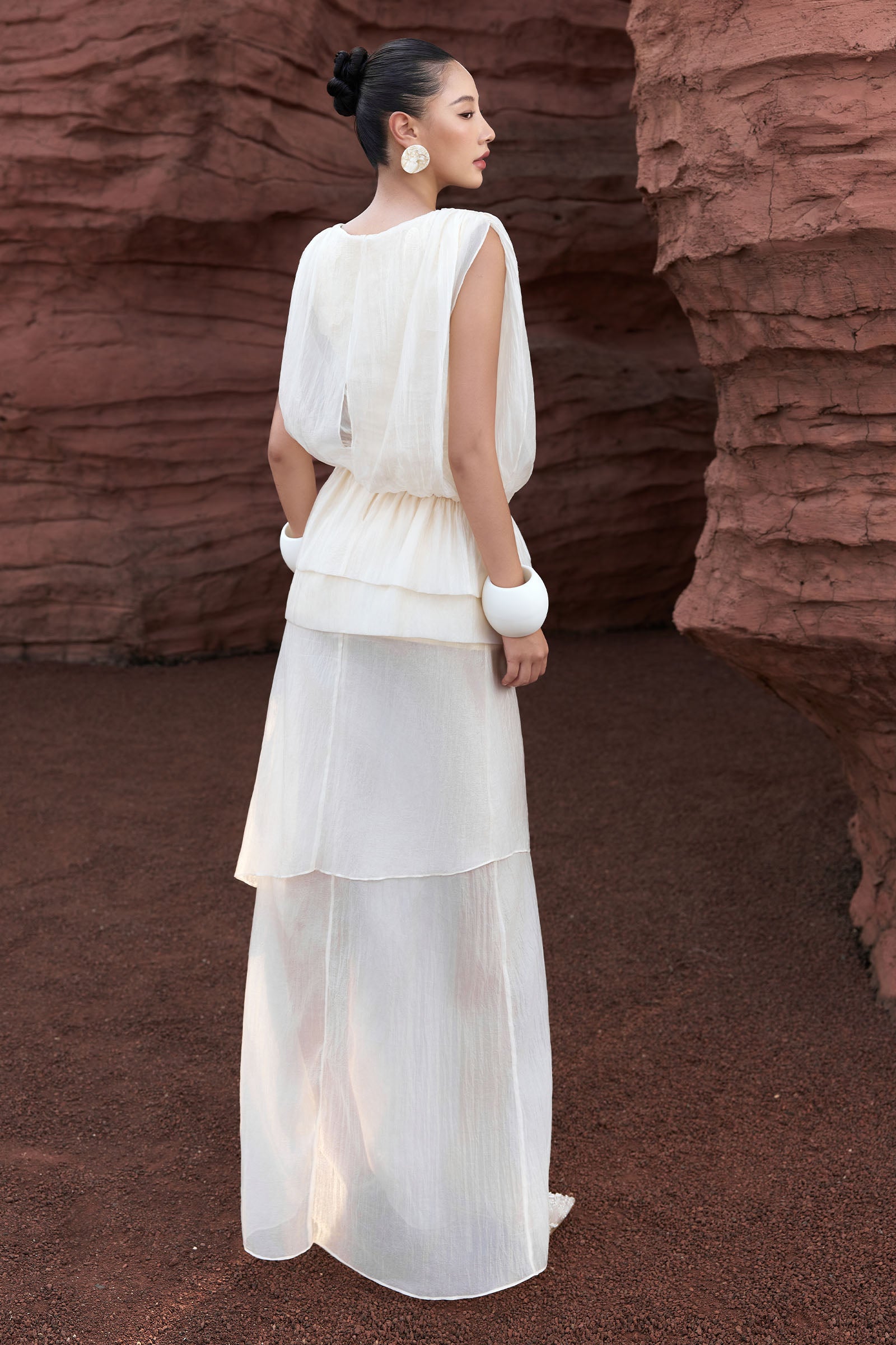 Voilea Boat Neck Maxi Dress
