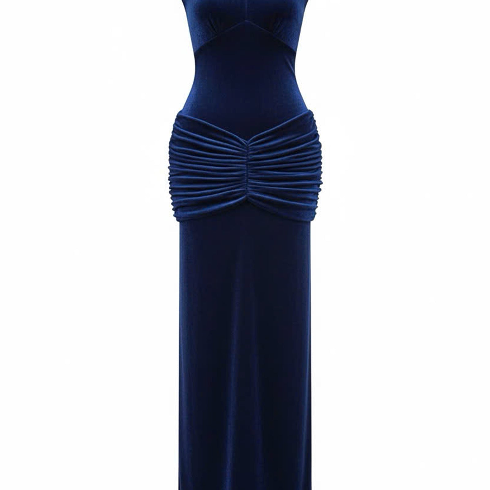 Umber Sheath Gathering Maxi Dress