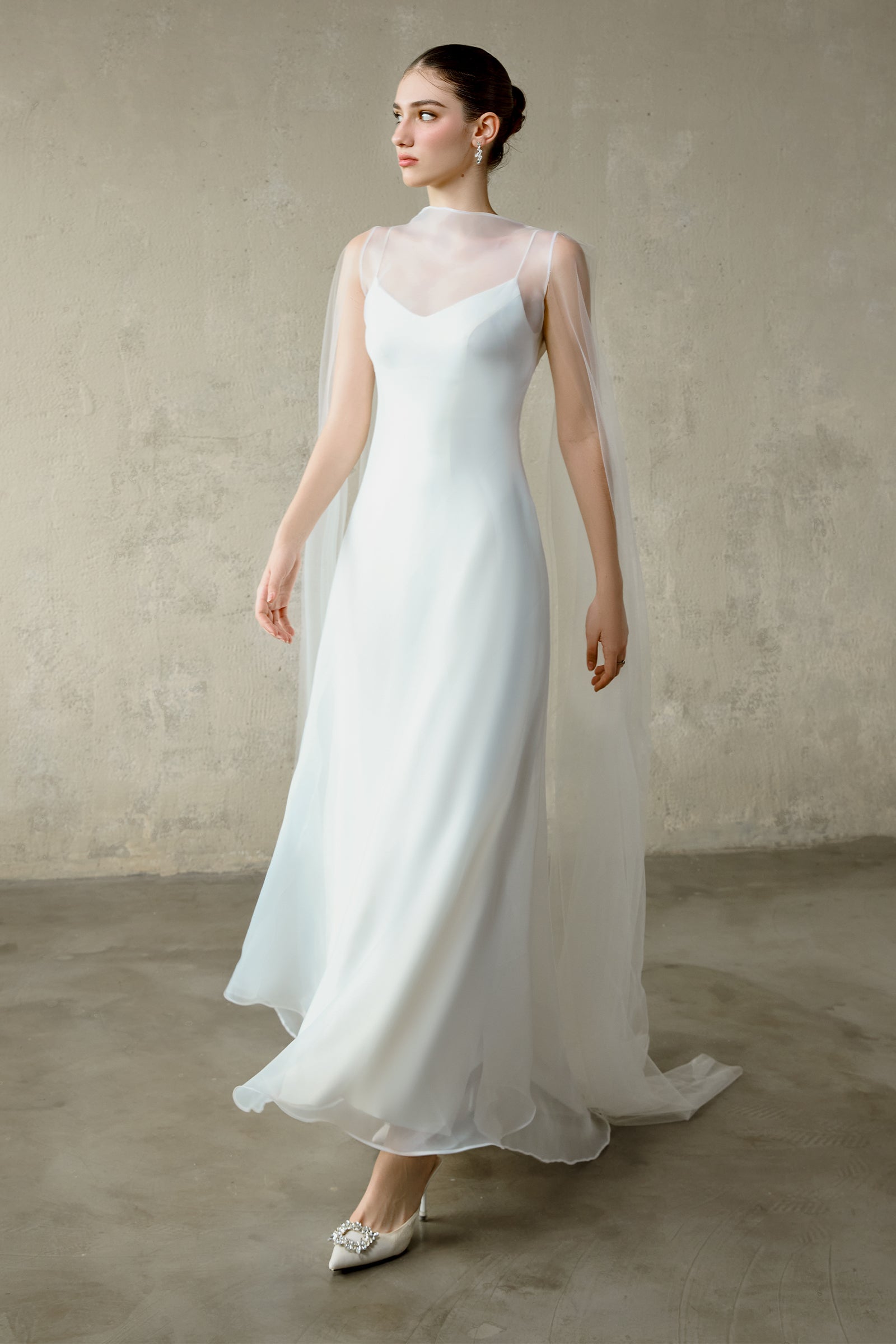 Mei Cape Sleeve Maxi Dress