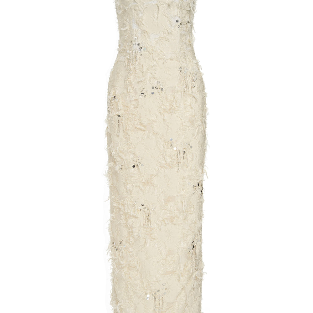 Farley Strapless Semi-Heart Neck Taffeta Midi Dress