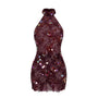 Cherry Bodycon Halter Neck Lace Mini Dress