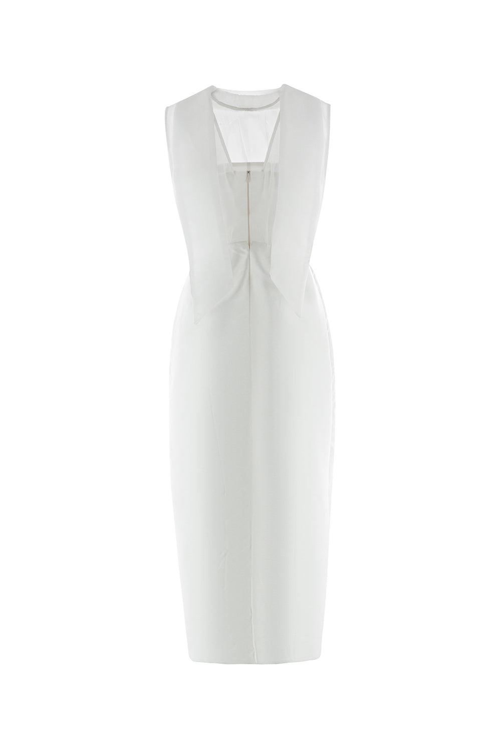 Wyn Tulip Sleeveless Organza Midi Dress