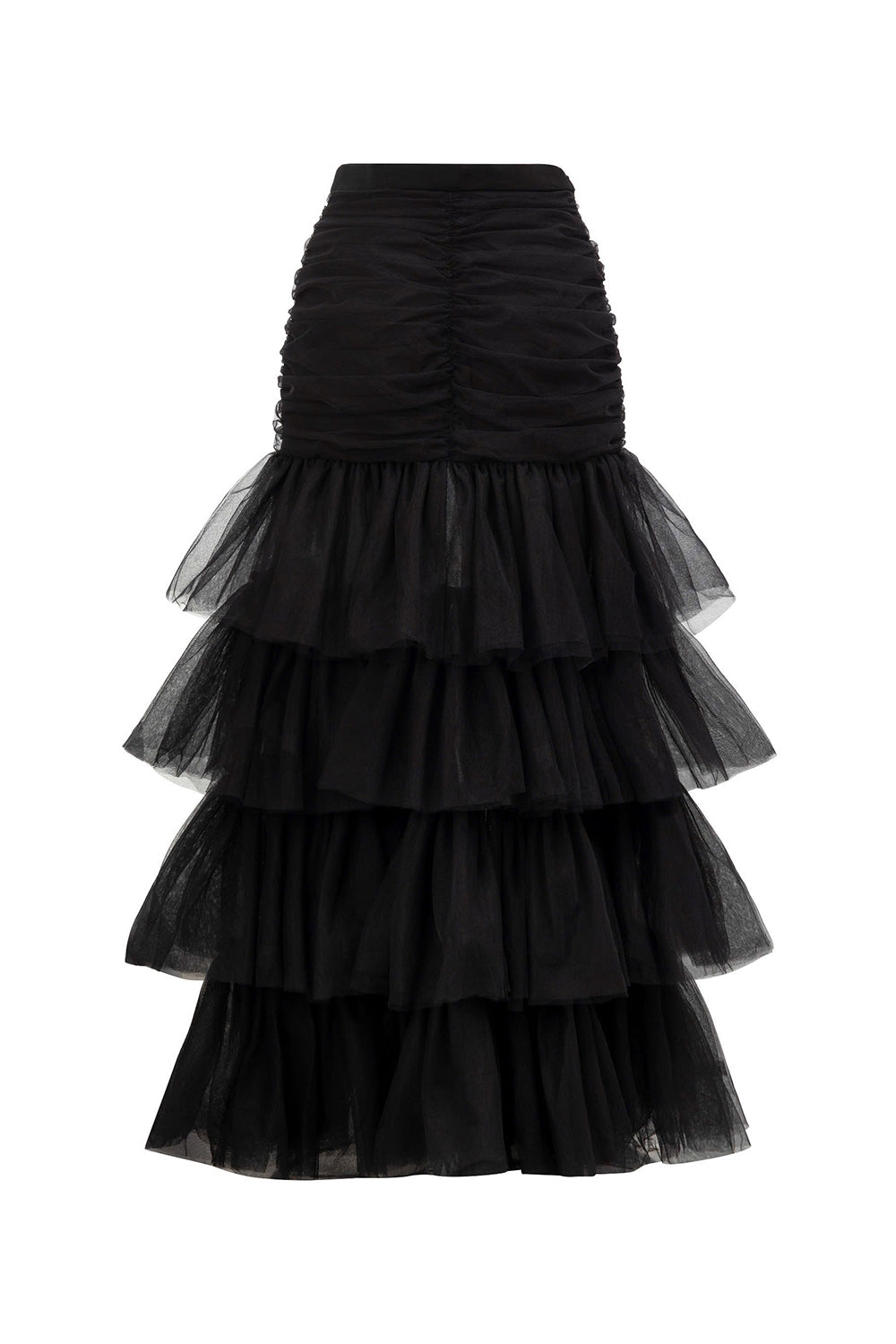 Castle Asymmetric Layered Tulle High-low Skirt