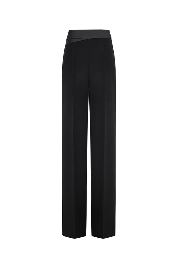 Kenya Straight Draped Crepe Floor Length Pants