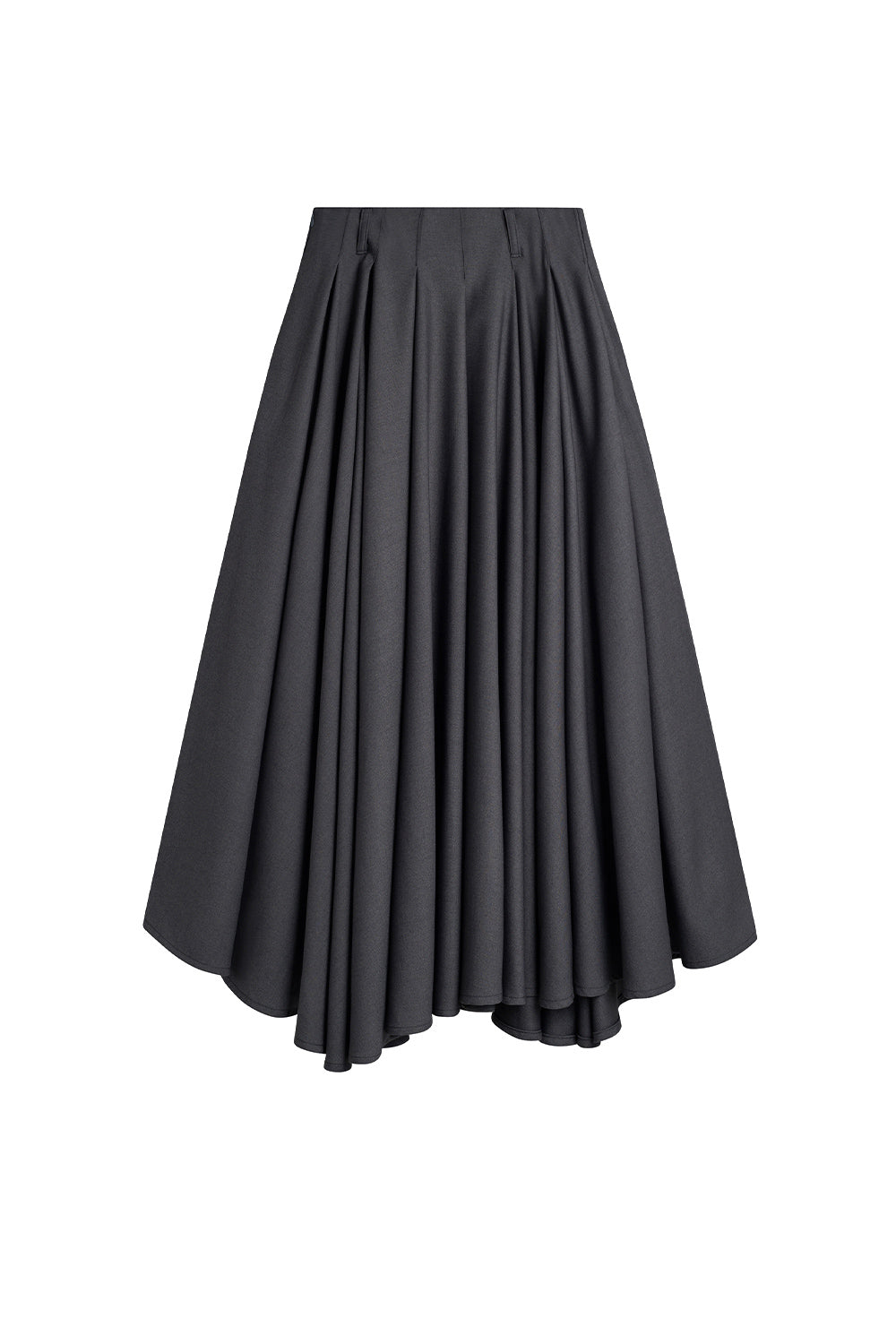 Velora A-line High Waist Wool Blend Ankle Length Skirt