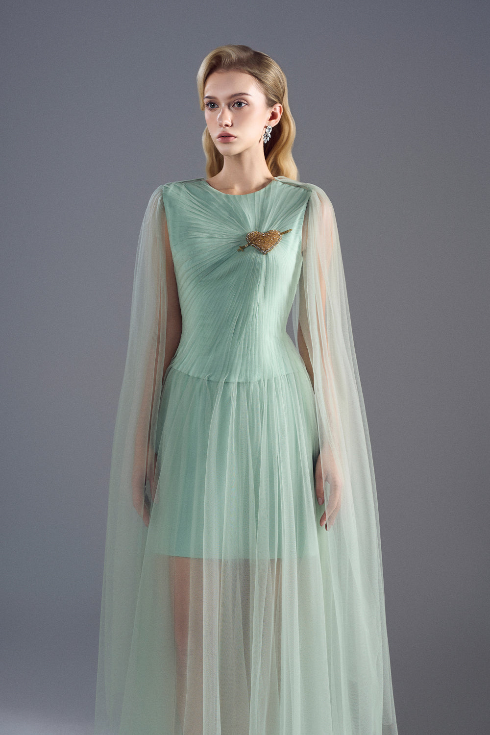 Velours Draped Maxi Dress