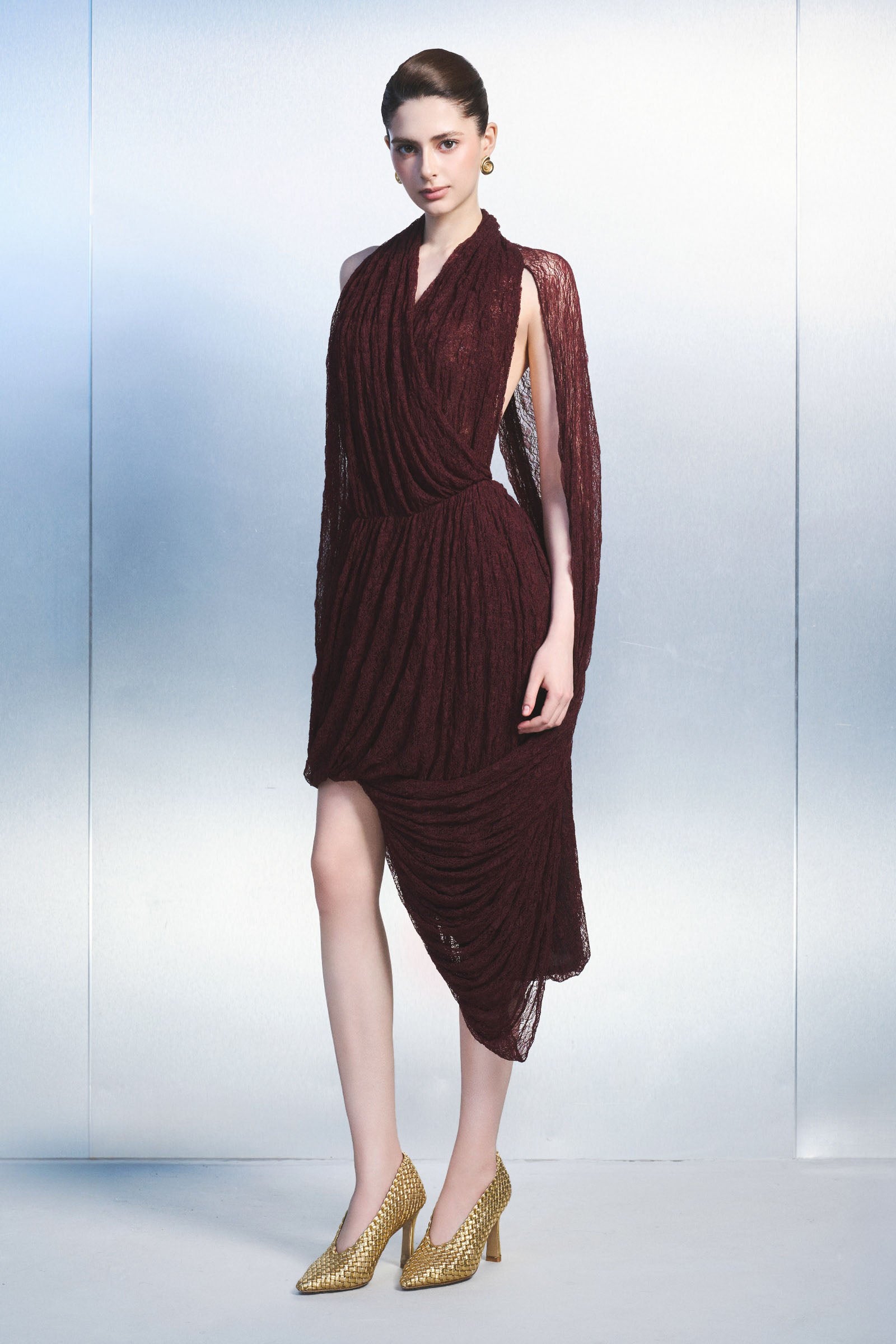 Arian Asymmetric Midi Dress