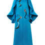 Poppy Of The Moon Coat Trapezoid Ruffle Trim Twill Calf Length Coat