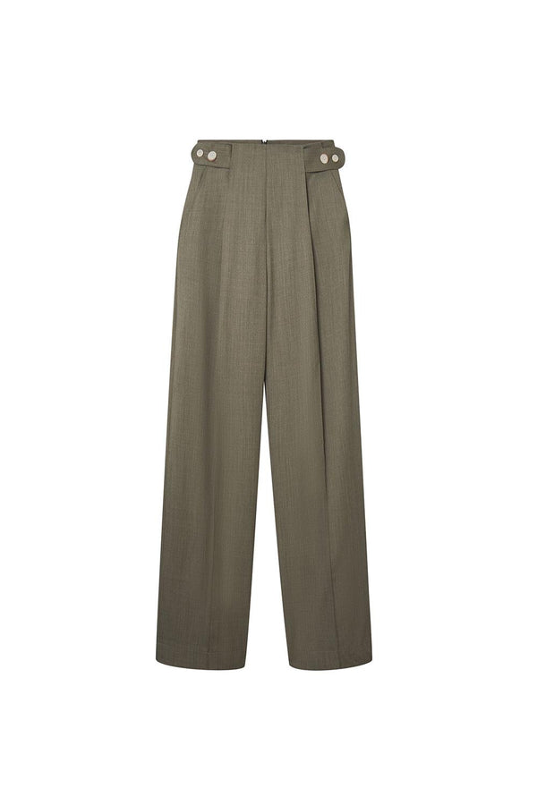 Euphony Straight Ribbed Poly Wool Floor Length Pants - MEAN BLVD