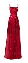 Morales A-line Square Neck Taffeta Silk Floor Length Dress - MEAN BLVD