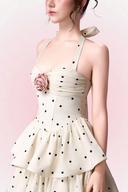 Hazel Halter Applique Midi Dress