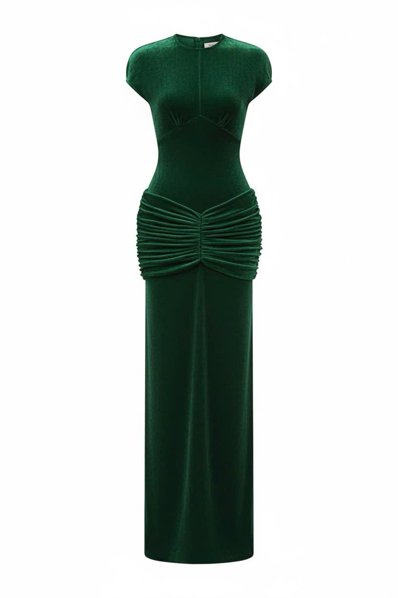 Umber Sheath Gathering Maxi Dress