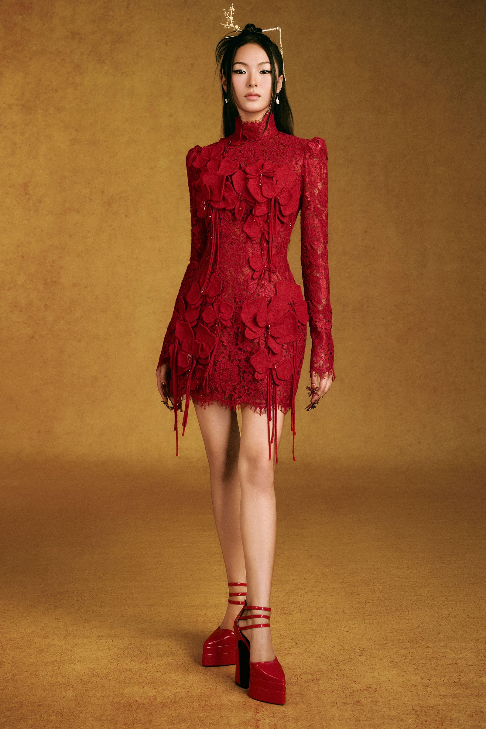 Chu Sa High Neck Mini Dress