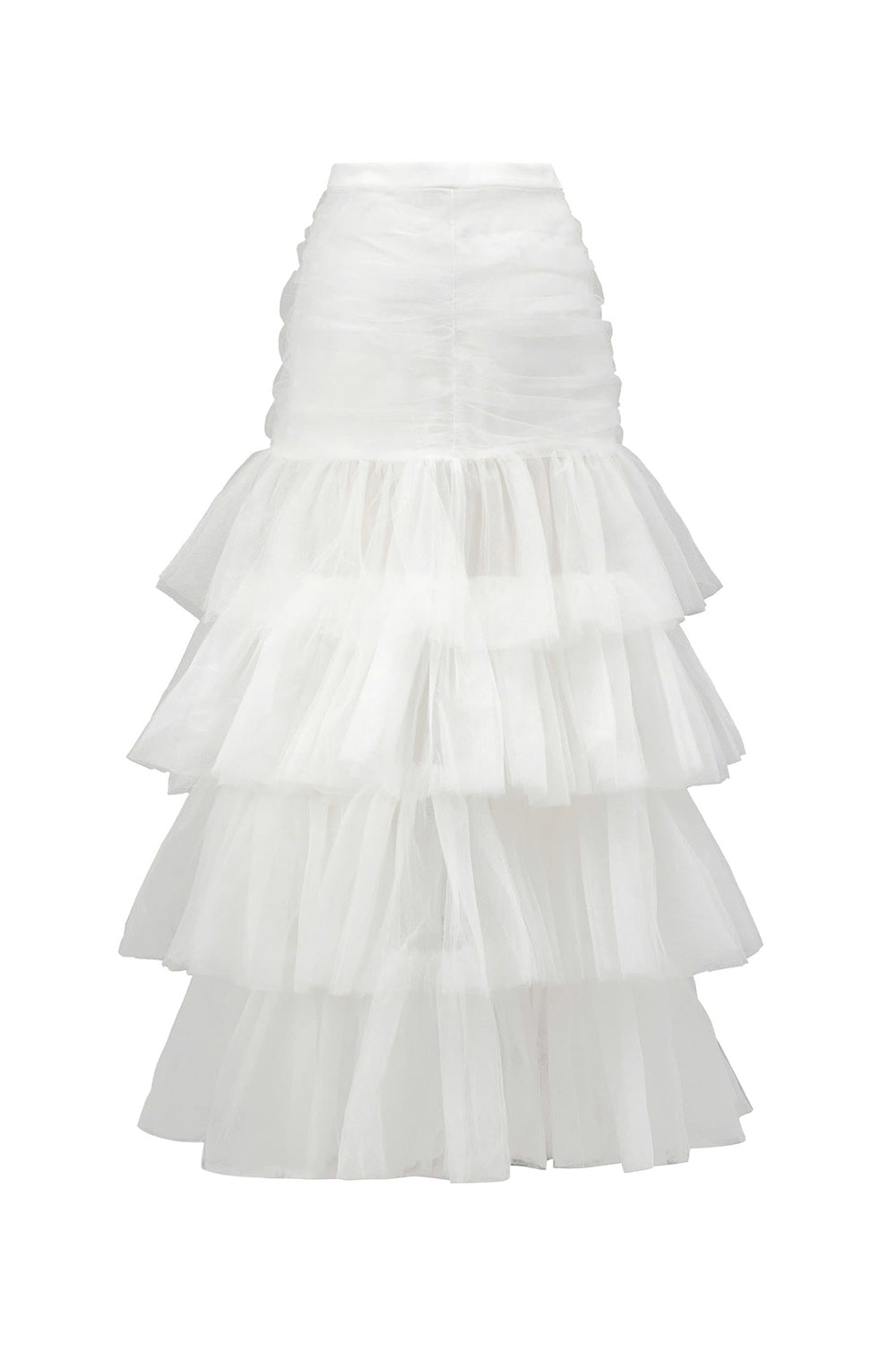 Women's Castle Asymmetric Layered Tulle High-low Skirt S/M/L