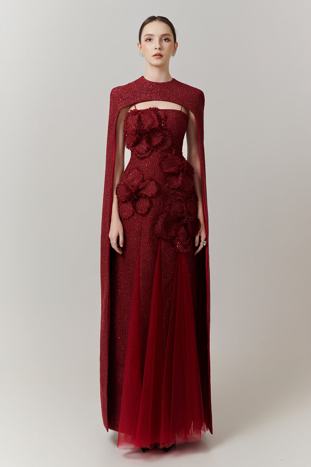 Women's Preston Cape Sleeve Applique Maxi Dress XXS/XS/S/M/L/XL