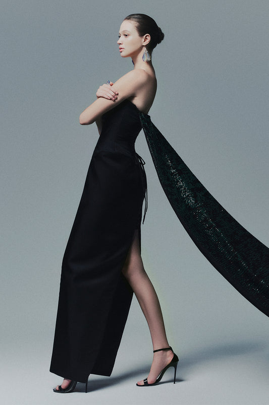 Kallie A-line Applique Maxi Dress