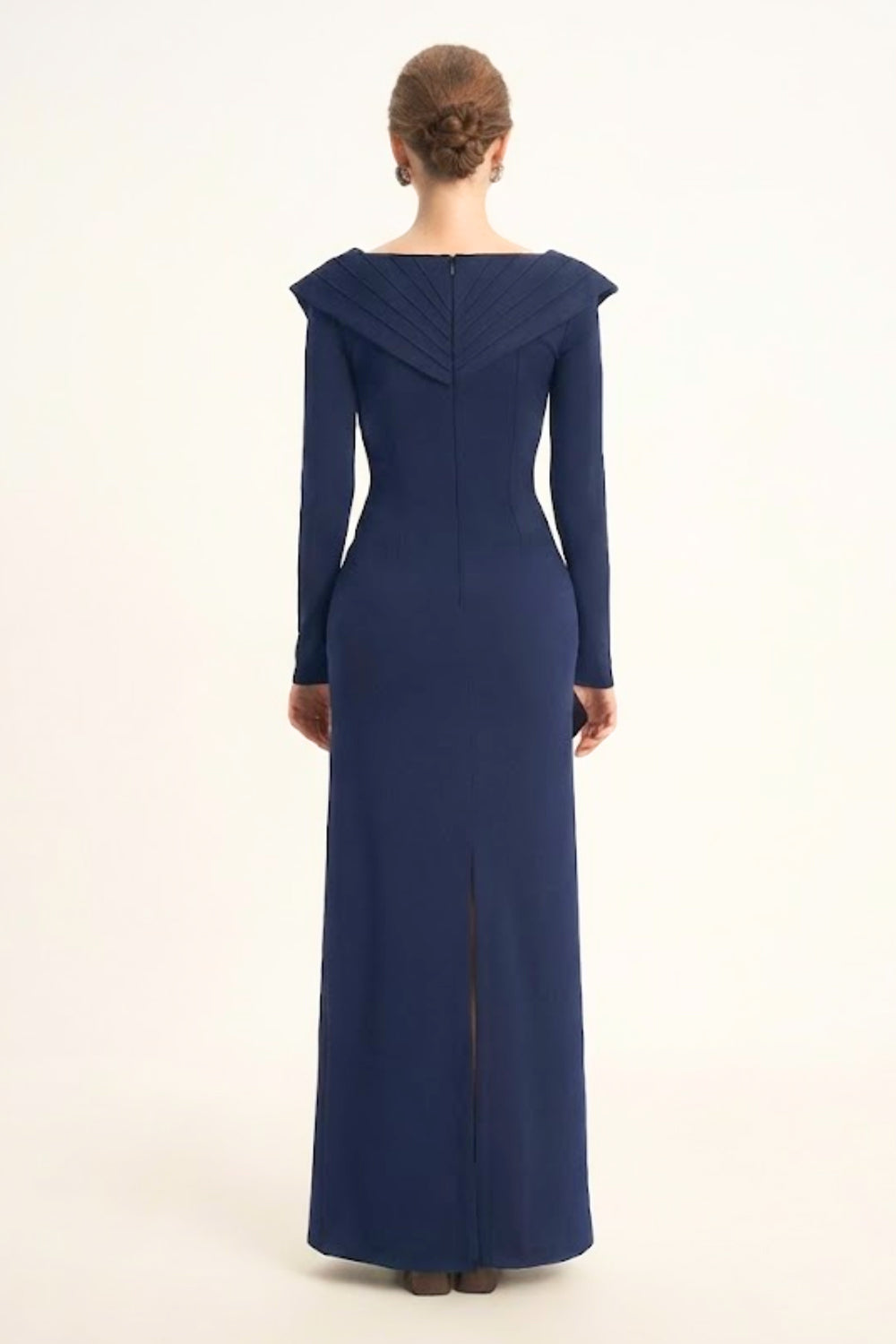 Women's Salvia Sheath Back Slit Cotton Floor Length Dress XS/S/M/L/XL/XXL/Customize Black/Navy MEAN BLVD Women's Salvia Sheath Back Slit Cotton Floor Length Dress XS/S/M/L/XL/XXL/Customize Black/Navy MEAN BLVD