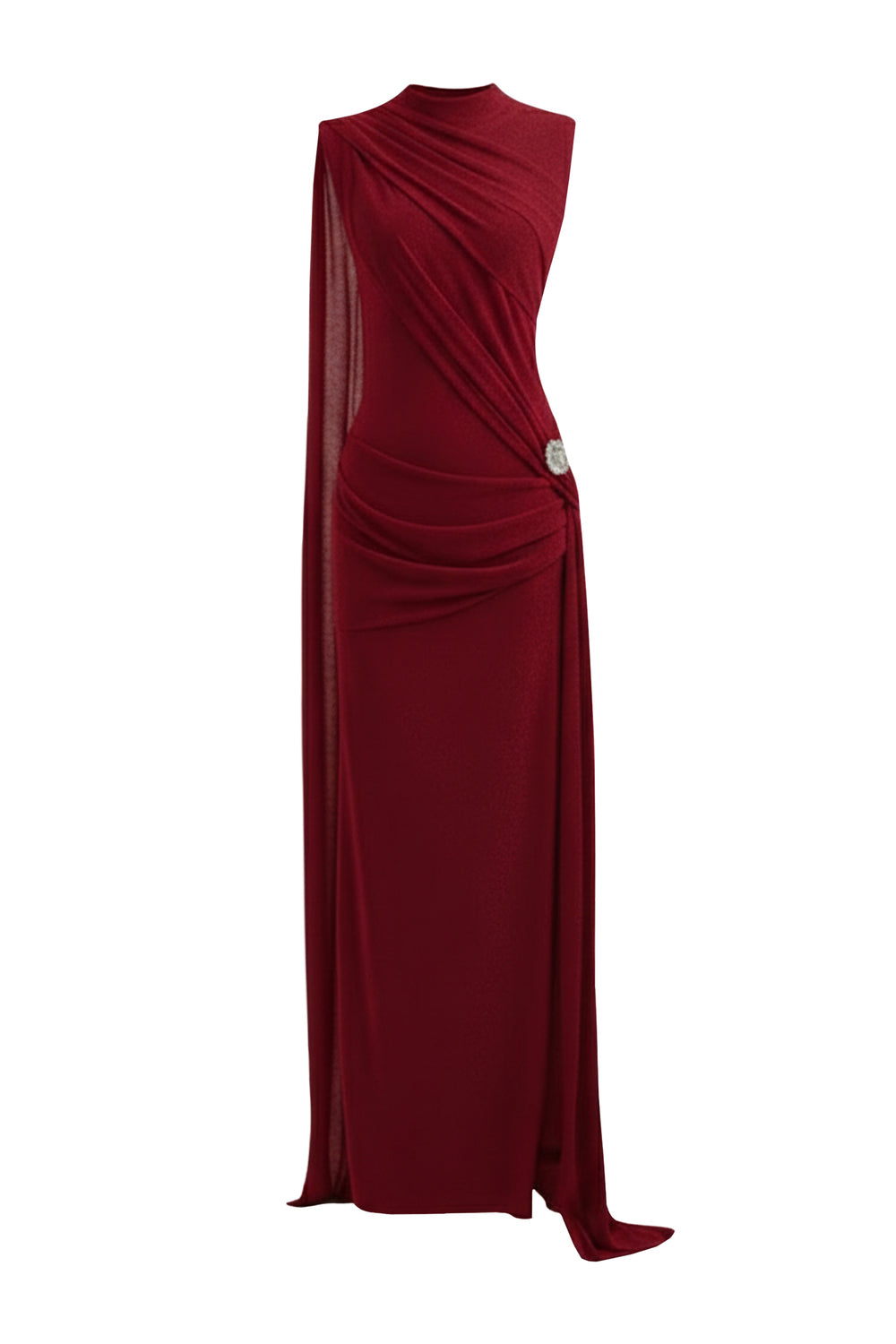 Onyra Asymmetric Sleeve Metal Maxi Dress