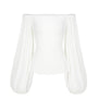 Tiny Bodycon Bishop Sleeved Cotton Spandex Top