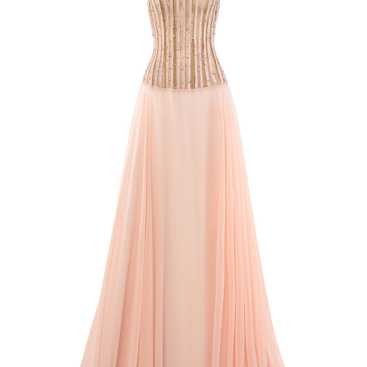 Zyvelle Sheath See-Through Chiffon Floor Length Dress