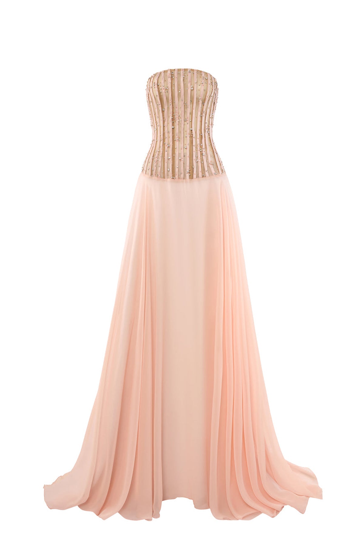Zyvelle Sheath See-Through Chiffon Floor Length Dress