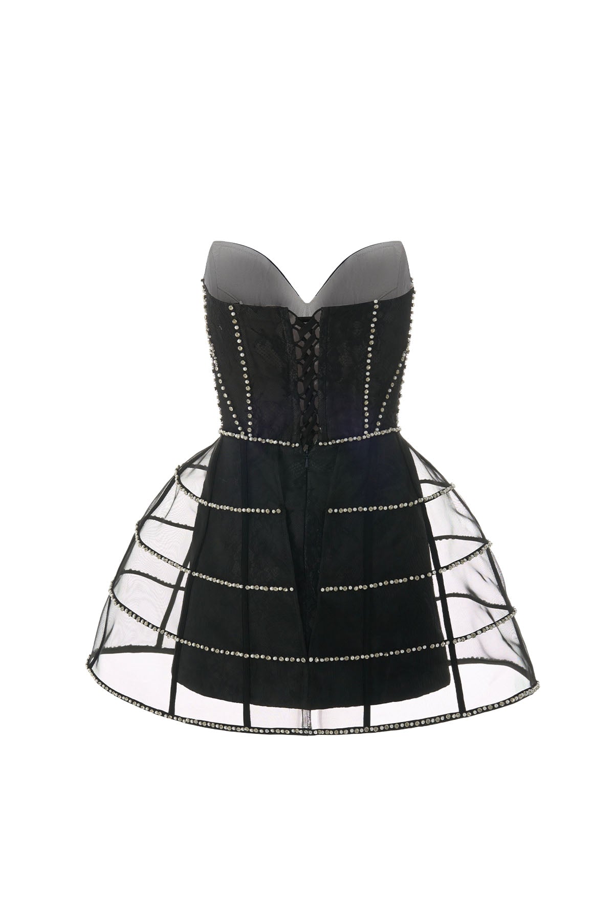 Theresa Rhinestone Mini Dress Black / XL