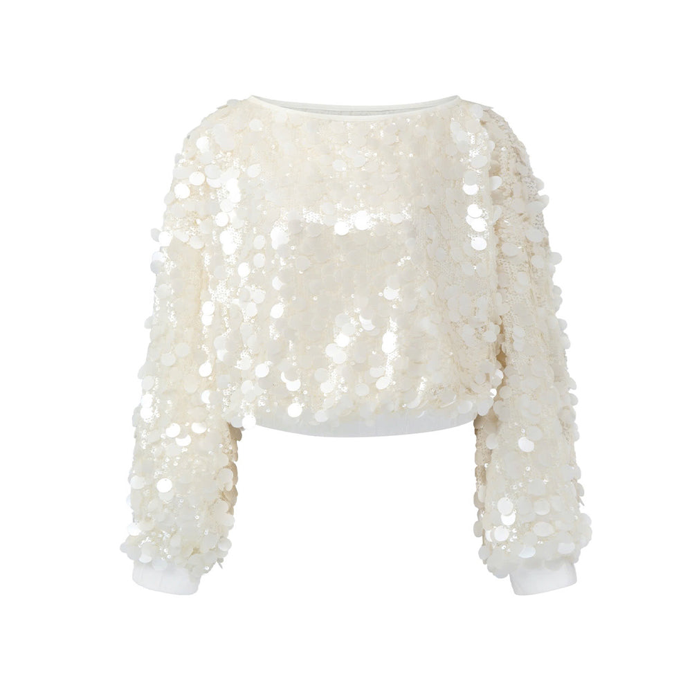 Aura Straight Diagonal Neck Mesh Top