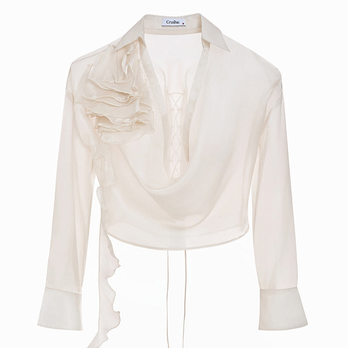 Cara Cuff Sleeved Organza Top