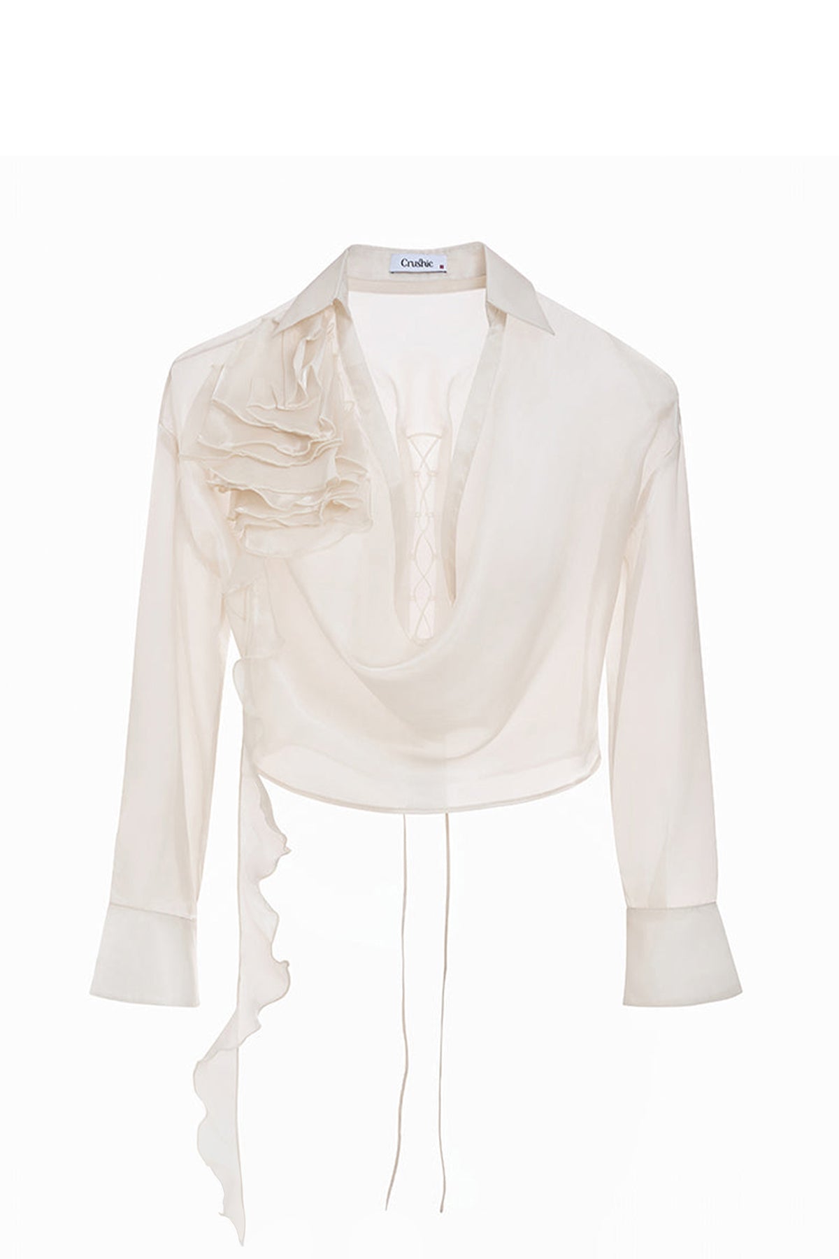 Cara Cuff Sleeved Organza Top