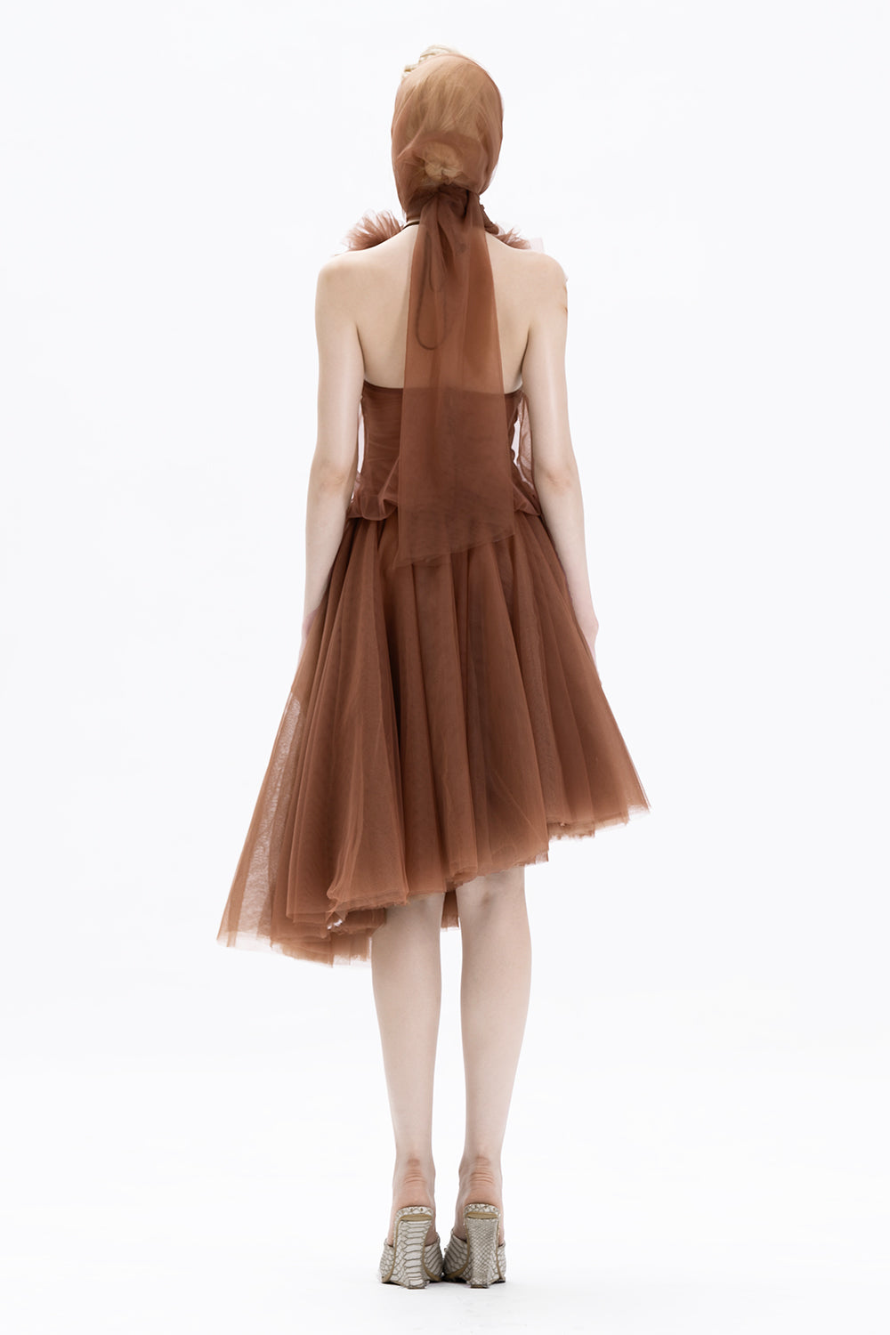 Gia High Neck Ruffle Midi Dress