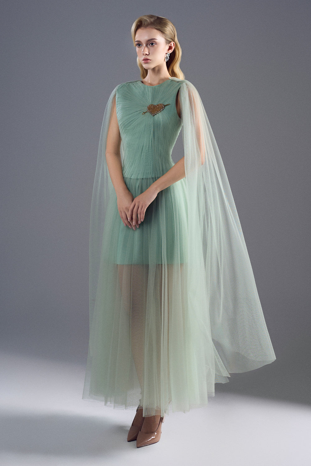 Velours Draped Maxi Dress