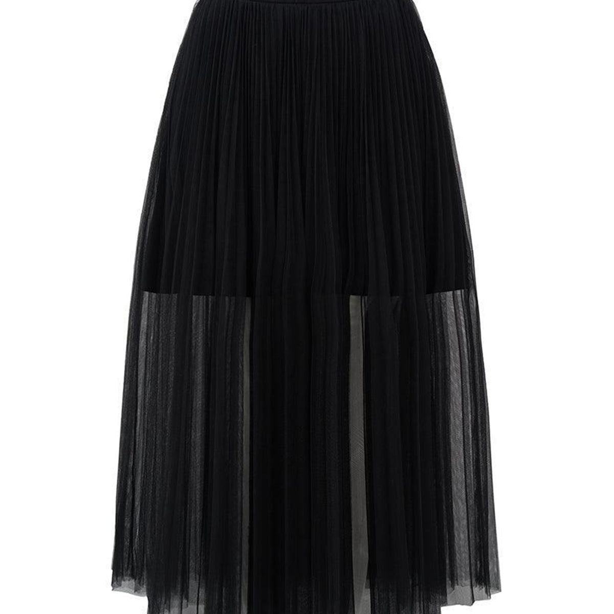 Sadie Gathered See-Through Tulle Below The Knee Skirt