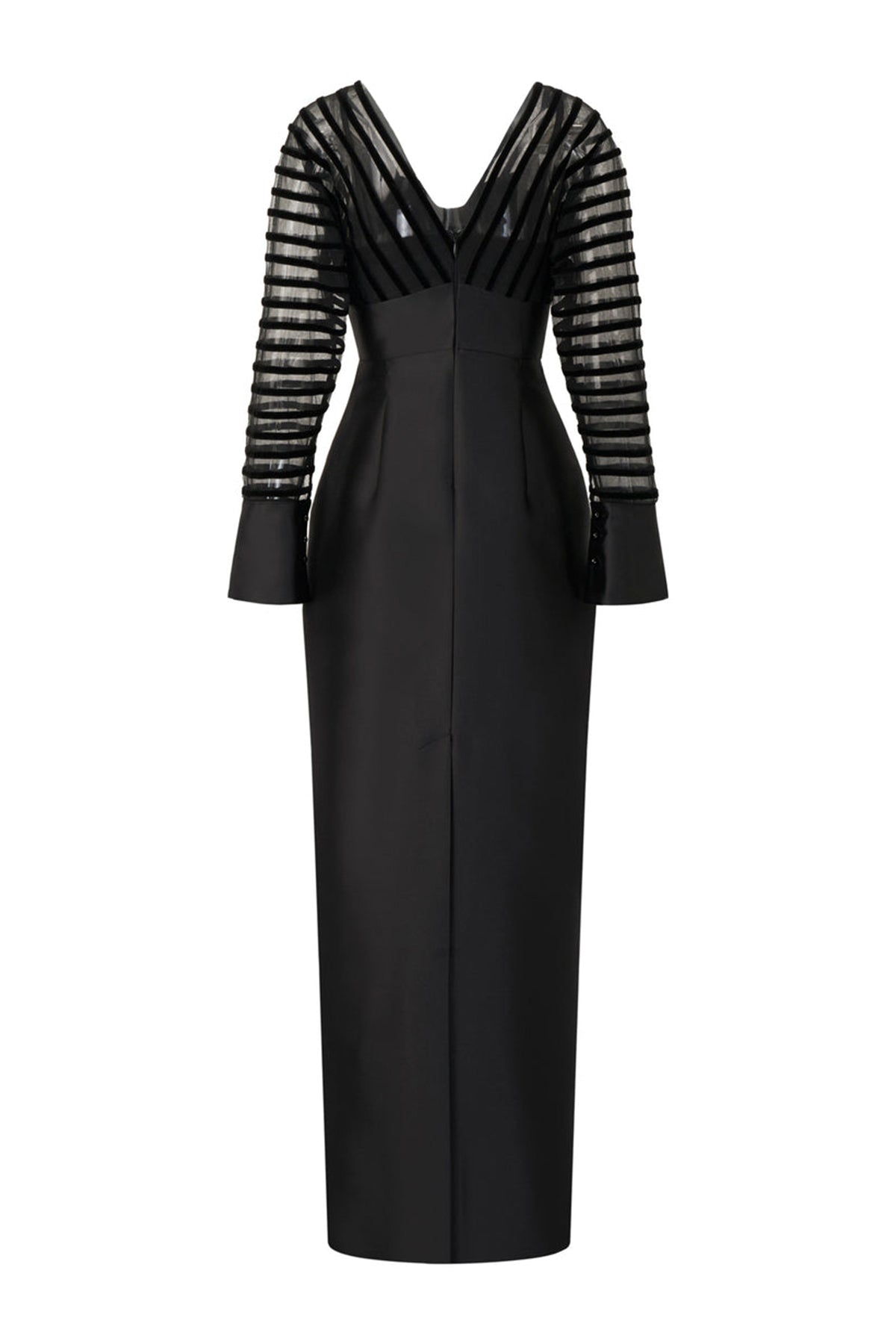 Tracy Cuff Sleeve Taffeta Maxi Dress