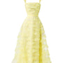 Dillon Fit and Flare Square Neck Organza Midi Dress
