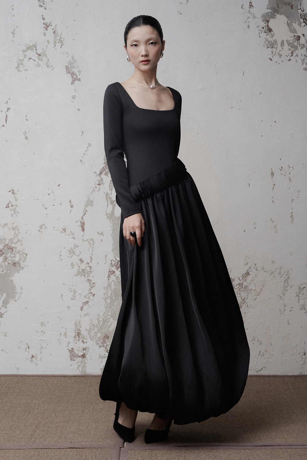 Nela Ruched Maxi Dress