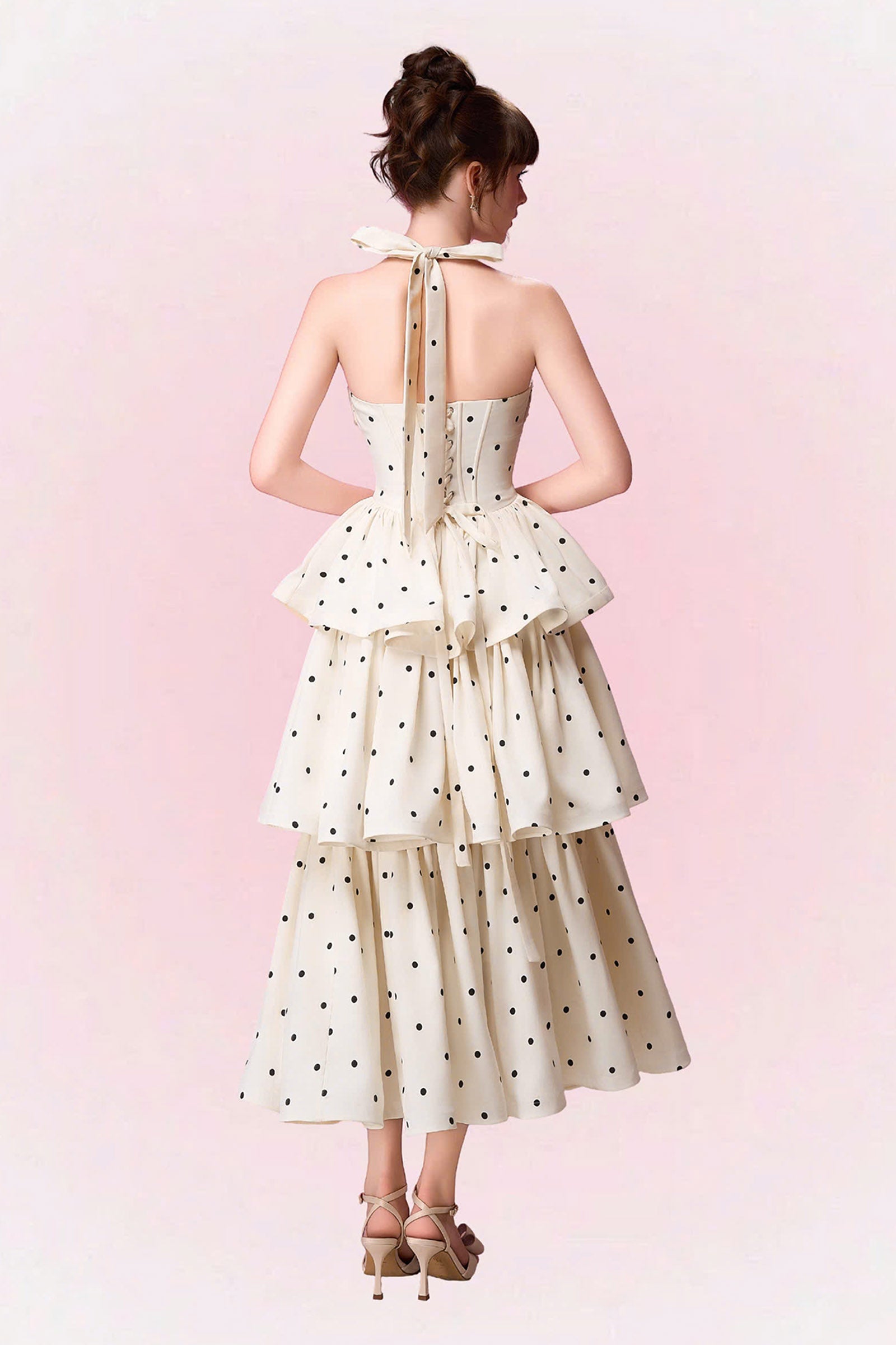 Hazel Halter Applique Midi Dress