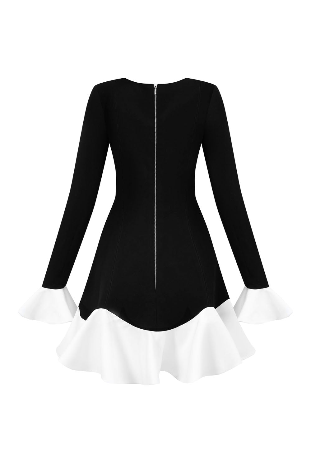 Jabott’ Fit and Flare Poet Sleeved Taffeta Cotton Mini Dress