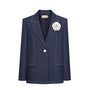 Matilda Straight V-Neck Denim Blazer