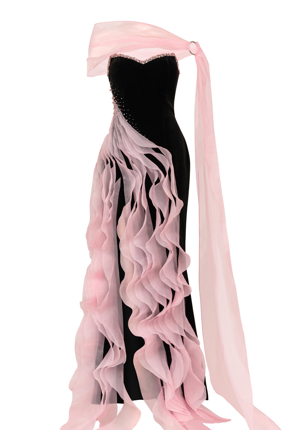 Elara Sheath Rhinestone Maxi Dress