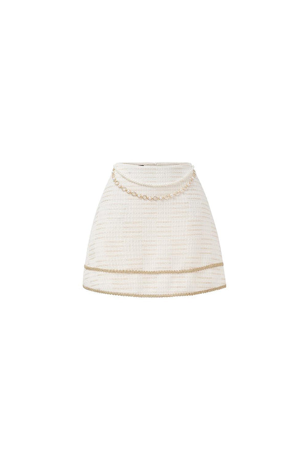 Nolan A-line Bead Tweed Mini Skirt