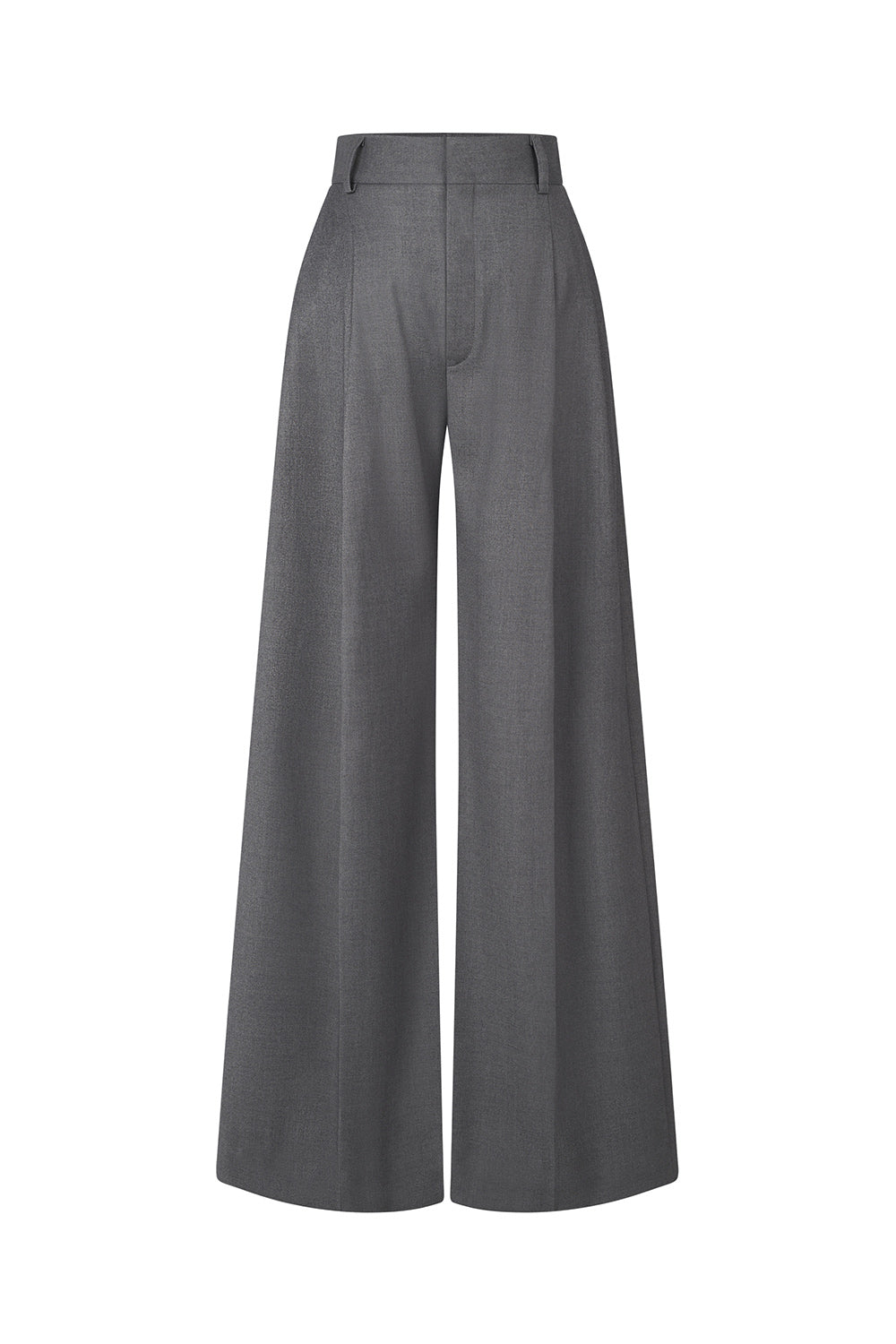 Velora Straight Ribbed Wool Blend Floor Length Pants