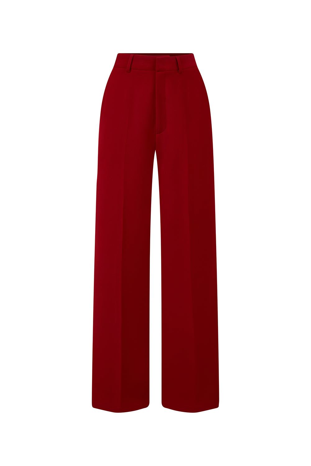 Violeta Straight Ribbed Poly Silk Floor Length Pants