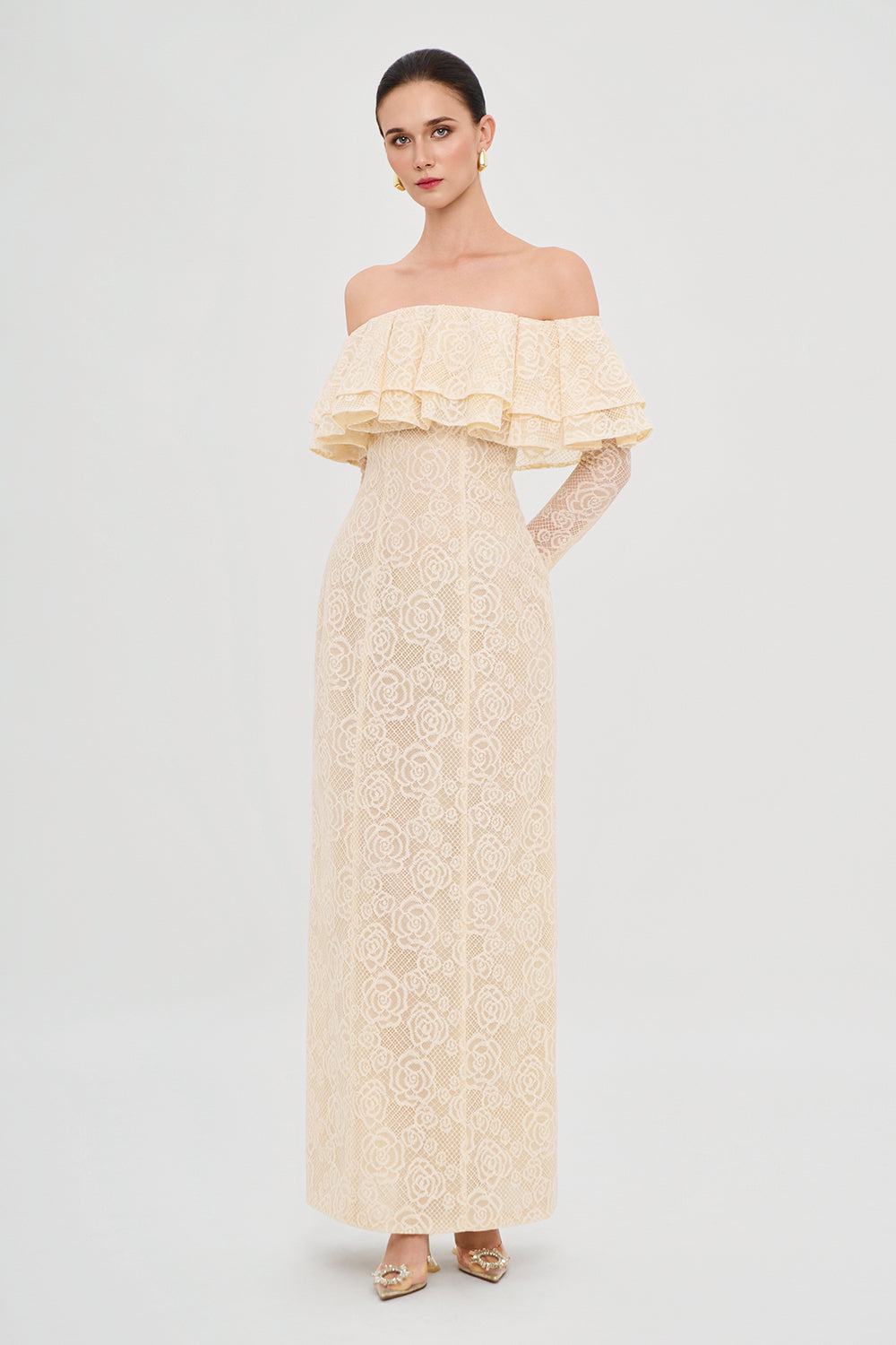 Roselle Off-Shoulder Ruffle Maxi Dress
