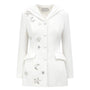 Vera Sheath Hooded Neck Cotton Blend Blazer