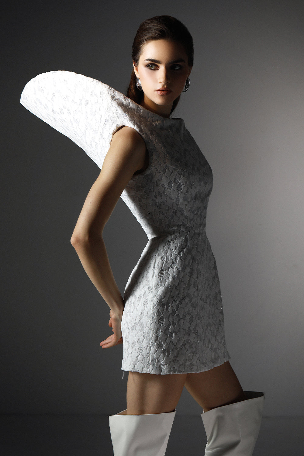Women's Stillpoint Asymmetric Neck Mini Dress White/Cream White/Blazing Orange Customize/1/2 MEAN BLVD