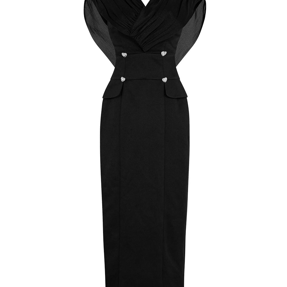 Victoria Sheath V-Neck Chiffon Ankle Length Dress