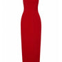 Edana Sheath Open Shoulder Velvet Midi Dress