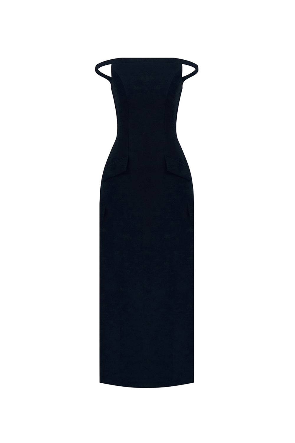 Black Pearl Beaded Midi Dress