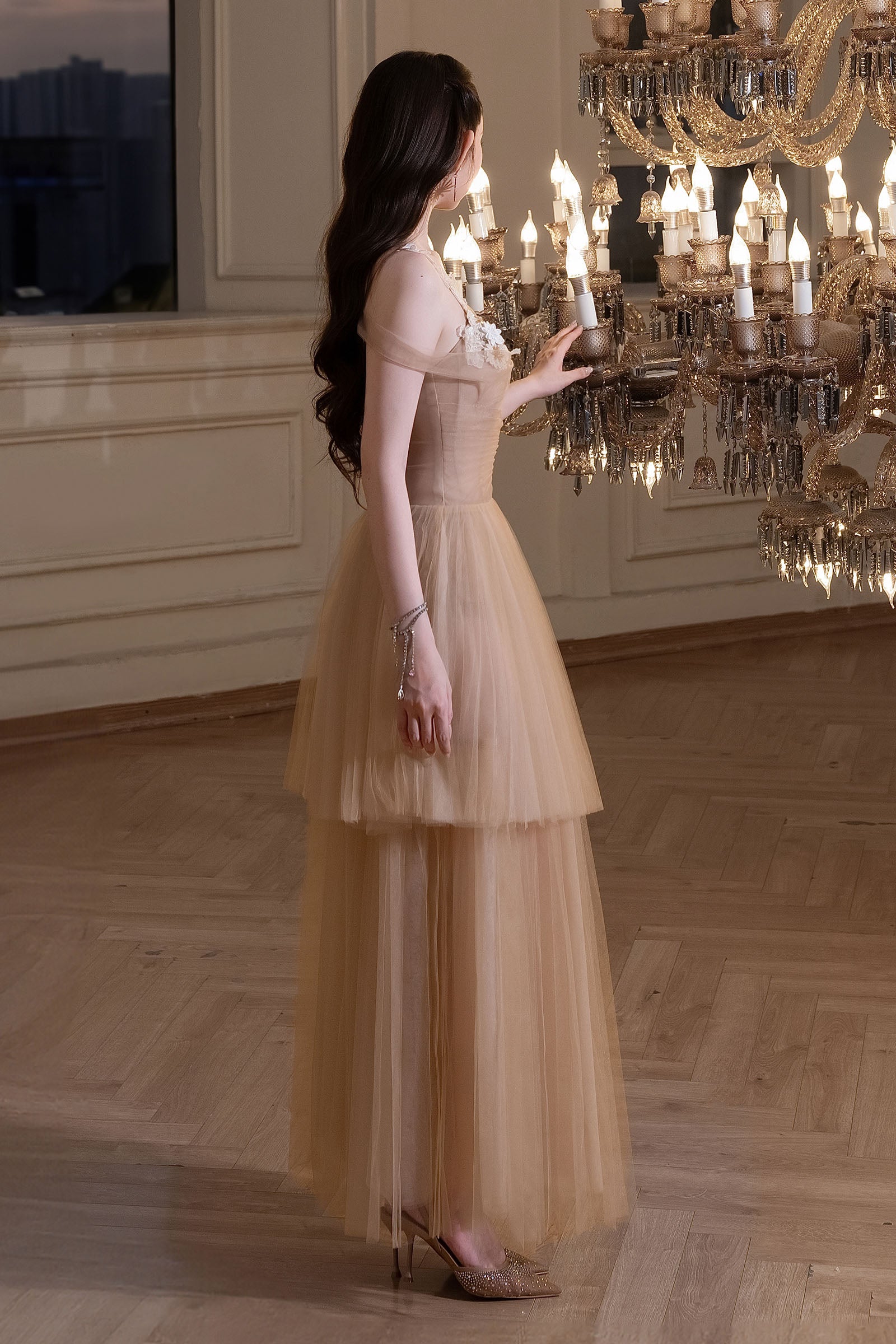 Orella Asymmetric Neck Maxi Dress