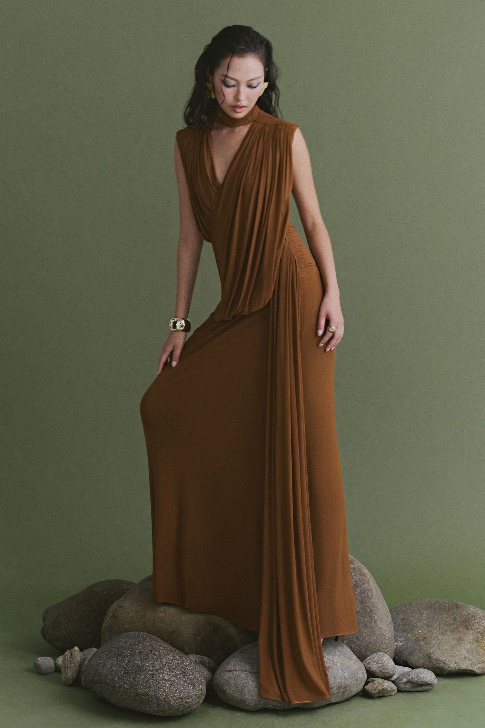 Terra Draped Maxi Dress